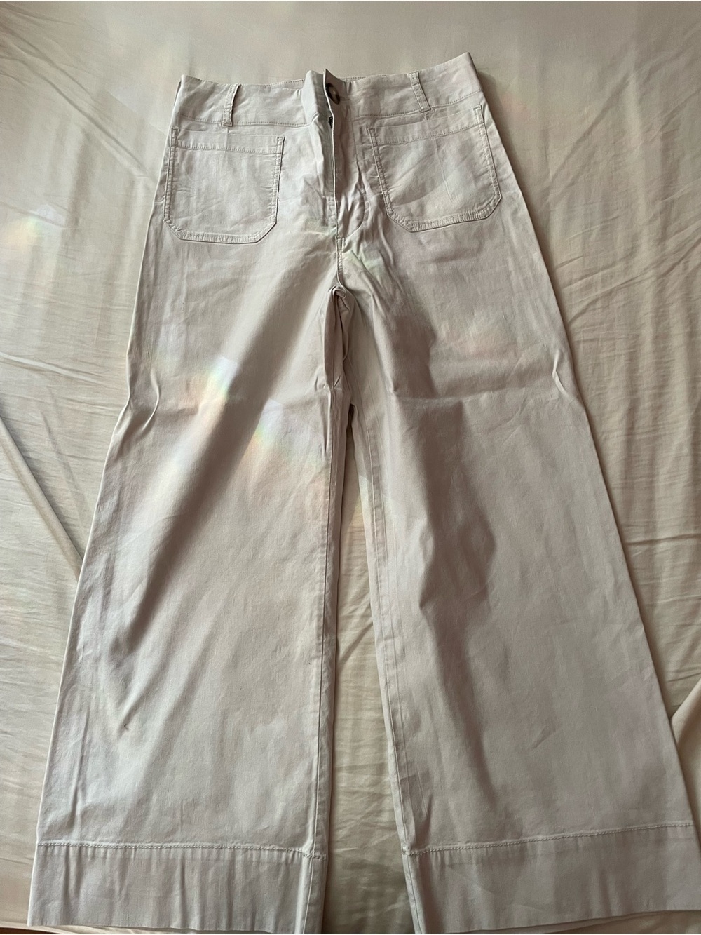 Anthropologie White Wide-Leg Jeans